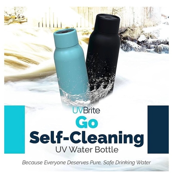 UVBrite Self-Cleaning and Water-Purifying Bottle 18.6 Oz New In Box Black - Picture 5 of 12